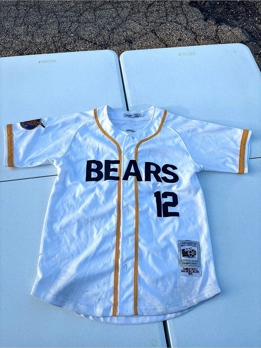 Headgear Classics Bad News Bears Tanner Boyle #12 Chico'Small Bail Bonds Jersey